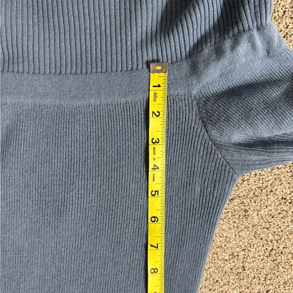 NAADAM Wool Cashmere Blend Off the Shoulder Midi Dress in Slate Blue Size XS - Picture 15 of 16